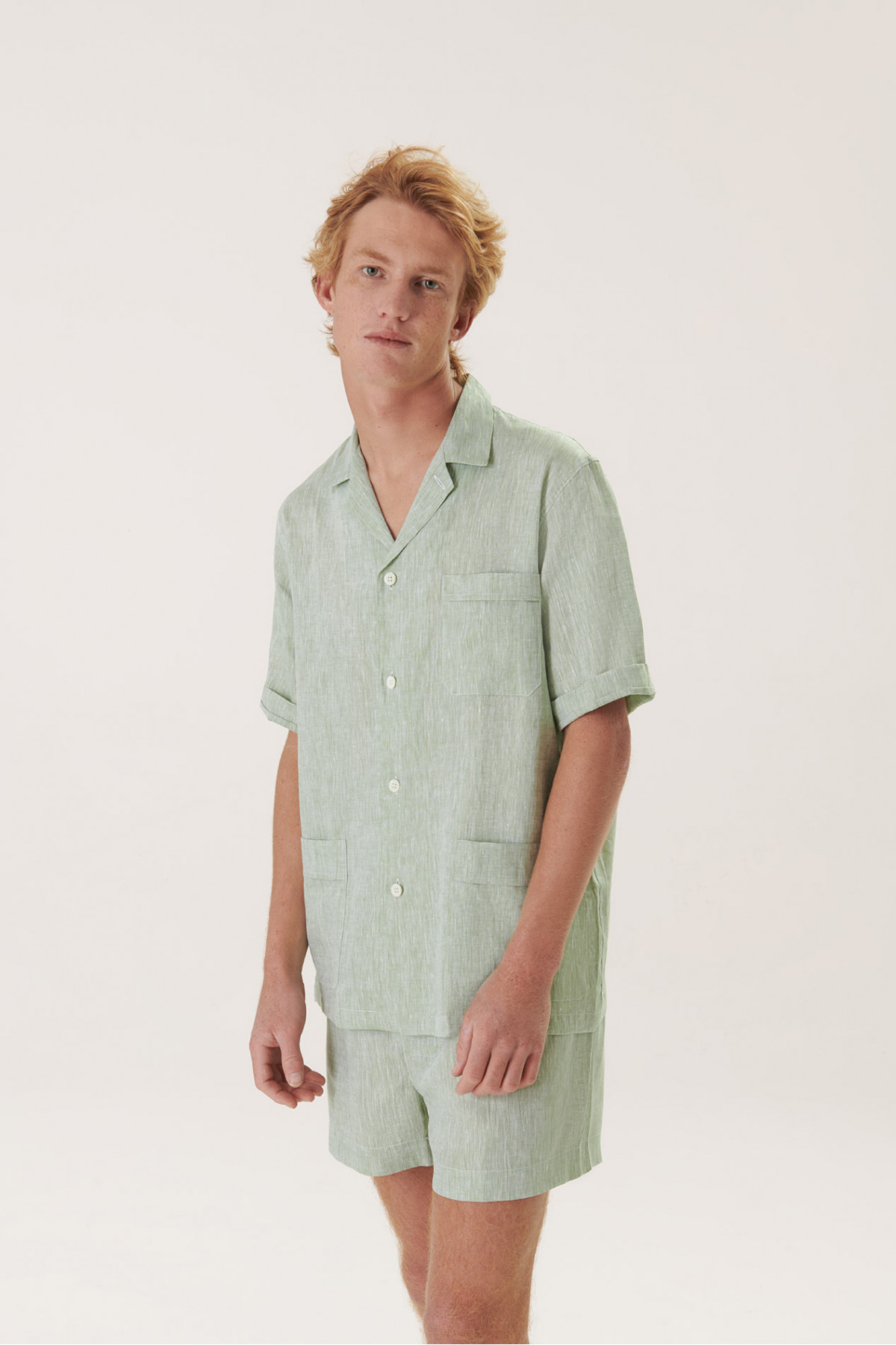 Linen pajama short online set